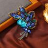 Novo broche de flor de strass exagerado personalizado de uso duplo azul baunilha corsage pingente acessórios de pino de casaco feminino