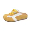Meias Pantufas Fechadas na Ponta, com Solado Grosso e que Aumentam a Altura para Mulheres, Novos Tênis de Treino Amarelos Estilo Alemão Primavera/Verão 2026, Sandálias Super Populares Estilo Birkenstock