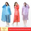 Capa de chuva não descartável EVA para adultos, viagens ao ar livre, flutuante, portátil, longa, à prova d'água, capa de chuva descartável