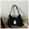 Mochila de Bolinhas Estilo Coreano para Mulheres, Grande Capacidade, Novo Modelo 2026, Bolsa Tote Fashion de Nicho, Bolsa Transversal de Alto Valor para o Dia a Dia
