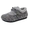 Envío directo Invierno Nuevo Estilo Zapatos de Mujer Suela Blanda Más Terciopelo Cálidos Zapatos para Madre Cómodos Casuales Slip-on Tacón Plano Zapatos de Algodón