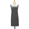 Delantal 306 lona impermeable tipo H con tirantes cruzados al hombro estilo unisex para uniformes del personal de tiendas de té de leche y cafeterías