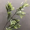 Sensación de simulación hoja de olivo planta verde accesorios de fotografía de boda estilo nórdico hoja de eucalipto hoja de dinero vara larga planta verde