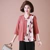 Vestido de verano para mamá con sobrepeso moderno Noble para mujeres de 50 años blusa de gasa top camiseta de manga corta para mujeres de mediana edad y mayores