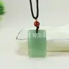 Colgante Amuleto de Paz de Jade Aventurina Natural, Colgante de Jade Aventurina Hielo Color Agua Clara, Amuleto de Paz de Jade