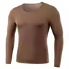 Ropa de Otoño e Invierno para Hombre, Ropa Interior Termal para Embellecer la Piel, Pantalones de Manga Larga, Body Delgado Ajustado, Delgado, Alta Elasticidad, Ropa de Otoño
