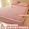 Saia de Cama de Veludo Leite Grau Mãe e Bebê Classe A Capa Peça Única Inverno Acolchoado Espesso Protetor de Colchão Capa de Cama de Veludo Coral 2