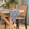 Camino de mesa de comedor de jacquard de estilo japonés con borlas puntiagudas, mantel de bandera con ondas a rayas, decoración para el hogar, funda para mueble de TV y toalla