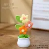Venta al por mayor del fabricante, Plantas de Girasol Tejidas a Crochet Hechas a Mano en Maceta, Flores Artificiales Terminadas, Decoraciones para el Hogar y la Oficina, Regalos Creativos