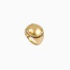 Anillo con sello geométrico de incrustaciones de circonita en oro europeo y americano para mujer, retro, nicho, de alta gama, moderno, anillo superpuesto, producto nuevo