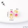 Colgante de Oro Arena Vietnamita de Larga Duración con Rosa y Tulipán, Colgante de Loto Moderno y Fresco para Novia