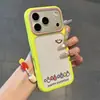 Haha face sorridente cor contrastante caixa com janela grande adequada para Apple 17 Pro Max, alto valor estético para meninas, 16/15 transparente