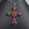 Collar Cruz de Diamantes Europeos y Americanos Retro Transfronterizo Accesorio para Suéter Colgante de Aleación Lleno de Diamantes Geométrico Retro