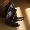 Couro bovino de grão integral Hepburn & lavado, de calçar, novo modelo de bota longa, botas western