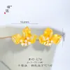 Brincos Puzo Gold Store estilo mesmo nó chinês cravejado de diamantes em ouro rosé, rosa e flor borboleta, brincos de luxo leve, de alta qualidade, elegantes