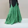 Falda Plisada Texturizada para Mujer Nueva Colección Primavera Verano 2026 Falda Larga con Dobladillo Ancho Falda Simple de Textura de Algodón y Lino