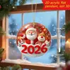 Muñeco de Nieve Navideño Transfronterizo 2026 Acrílico 2D Regalo de Año Nuevo Decoración Colgante Festiva Colgante de Dibujos Animados Rojo Clásico