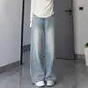 Jeans de Pierna Ancha de Color Claro para Mujer, Tendencia de Invierno Nuevo Estilo, Corte Holgado para Figuras Tallas Grandes, Favorecedores para Cuerpo con Forma de Pera, Pantalones de Pierna Recta