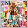 50 pegatinas de botas de cowboy zapatos dibujos animados botas color grafiti impermeable decorativas para libretas pegatinas de tarjeta goo venta al por mayor