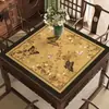 Nova toalha de mesa quadrada estilo chinês para mesa de centro, lavável, à prova de óleo, à prova d'água, design "Oito Imortais", protetor de mesa, toalha de mesa quadrada isolante de calor para mesa de jantar