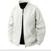 Jaqueta Baseball de Cor Sólida com Gola Alta para Trabalho para Homens e Mulheres Retro Durável High Street Piloto Jaqueta Esportiva Top Atacado