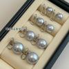 Pendientes de botón S999 Plata Pura Sangre Azul con Luz Fría Iridiscente Perla Blanca Australiana para Mujer Sin Lóbulo Perforado, Pendientes de Clip con un Toque de Lujo de Alta Gama