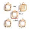 Accesorios de joyería de aleación con colgante de marco geométrico incrustado de diamantes para pulsera DIY, colgante de bolso, accesorio decorativo W852