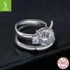 Arete de clip de plata personalidad doble 50 moissanita sin perforación oreja moda sentido avanzado arete de clip plata de ley s925