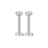 Comercio Electrónico Transfronterizo Acero Inoxidable Rosca Interna Circonita Tachuelas para Labio, Moda Personalizada Aretes Redondos Forma de Tazón, Tachuelas para Cartílago del Oído, Joyería para Piercings