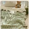 Touca de Lã Retrô Manta de Algodão Puro Fio Enrugado Manta de Pelúcia para Bebê Colcha para Ar Condicionado Manta para Cochilo no Escritório Manta para Quarto