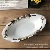 Tazón ovalado de cerámica con baño europeo al por mayor, tazón de sopa grande creativo, decoración para el hogar y restaurante, tazón de fruta grande, vajilla