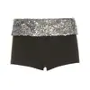 Hot pants de cintura baixa com lantejoulas e estampa de leopardo para mulheres, roupas femininas ultra curtas justas ao corpo, sexy, estilo europeu e americano, para boate
