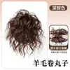 Peruca de Rabo de Cavalo no Mesmo Estilo das Celebridades Femininas, Coque Cacheado Lã, Aplique de Cabelo Fofo Alto, Argola de Cabelo Vintage