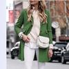 Abrigo de lana para mujer, otoño e invierno 2023, nuevo, Amazon ebay, estación independiente japonesa y coreana, abrigo multicolor, cárdigan de un solo pecho.