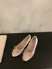 Primer Encuentro Ji Francés Aumento de Altura Interior Patchwork Punta Redonda Zapatos Planos de Ballet para Mujer 2026 Estilo Nuevo con Lazo de Falda Boca Baja