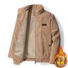 2023 otoño e invierno Nuevo abrigo de pana para hombre chaqueta moderna cortavientos para hombre cuello alto lana de cordero cálido abrigo acolchado de algodón