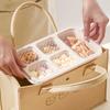 Caja de Almuerzo Compartimentada para Snacks de Paja de Trigo Transfronteriza Caja de Snacks Bandeja de Snacks de Cinco Compartimentos Caja de Frutos Secos Caja de Almuerzo para Conservar Frescura
