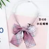Cuello JK Lazo a Cuadros Uniforme para Foto de Graduación Estilo Universitario Japonés para Mujer Mariposa Decorativa Falda a Cuadros Mismo Cuadro Pequeño