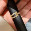 Anillo Geométrico Hueco Abierto Electrochapado en Oro Real de 18 Quilates con Circonita, Anillo Simple y Moderno para el Dedo Índice, Joyería de Lujo Ligero y de Alta Gama