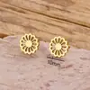 Pendientes de Nuevo Estilo 2025 para Mujer Estilo Ins Acero Inoxidable Flor de Girasol Mandala Flor Planta Estambres Pendientes