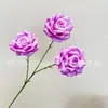 Nuevo 3 Cabezas Sin Hojas Diamante Rosa Rosa Artificial Decoración Hogar Hotel Boda Hotel Ventana Fabricante Mayorista