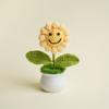 Producto terminado temporada de graduación girasol sonriente cara sonriente tejida girasol maceta pequeña regalo para novias
