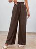 Europa y Estados Unidos transfronterizos súper ventas moda cinturón elástico textura tejida casual pantalones de pierna ancha