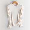 Suéter Térmico de Punto de Seda de Morera con Cuello Alto para Mujer, Camiseta Básica de Canalé con Forro Polar, Top Interior Adelgazante, Camiseta para Otoño e Invierno Nueva Colección