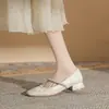 Zapatos Mary Jane de Tacón Grueso Jin Gang CG3019 para Mujer 2024 Nuevos Zapatos de Cuero para Primavera y Otoño Zapatos de Tacón Bajo Zapatos Bajos de Boca Única para Mujer