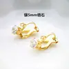 Presilhas de Orelha em Aço Inoxidável 316 com Zircônia, Acessórios para Brincos Sem Furo, Presilhas de Orelha, Presilhas Triangulares, Acessórios para Tarraxas