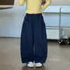 Pantalones para niña Aimobebe, pantalones de trabajo casuales y modernos estilo coreano con grandes bolsillos curvos