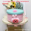 Cesta de Almacenamiento para Pastel de Muñeca Divertida Juguetes para Niños Cesta Tejida de Cuerda de Algodón de Dibujos Animados Caja Organizadora de Bocadillos para Escritorio de Sala de Estar