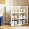 Caja de Zapatos Engrosada Transparente a Prueba de Polvo Caja de Almacenamiento de Zapatos Dormitorio Espacio Pequeño Angosto Ahorrador de Espacio Apilable Simple Zapatero Estante para Zapatos