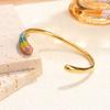 Pulseira de titânio transfronteiriça europeia e americana, banhada a ouro 18K, zircônio colorido, diamante completo, pulseira de aço inoxidável fundido de alta qualidade